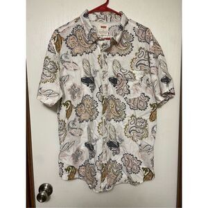 Levi's  Extra large Ivory Paisley Button Down Western Vintage Shirt XL